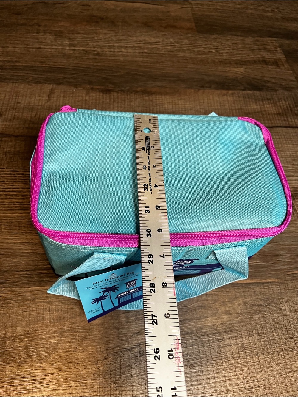 NWT Trader Joe’s Mini Insulated Tote / Cooler Bag Teal Blue (2026 Release) - Picture 4 of 6
